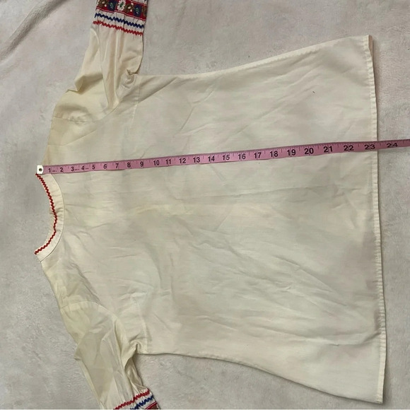 Saks Fifth Avenue vintage 1970’s peasant top Embroidered 28607 - Picture 8 of 12